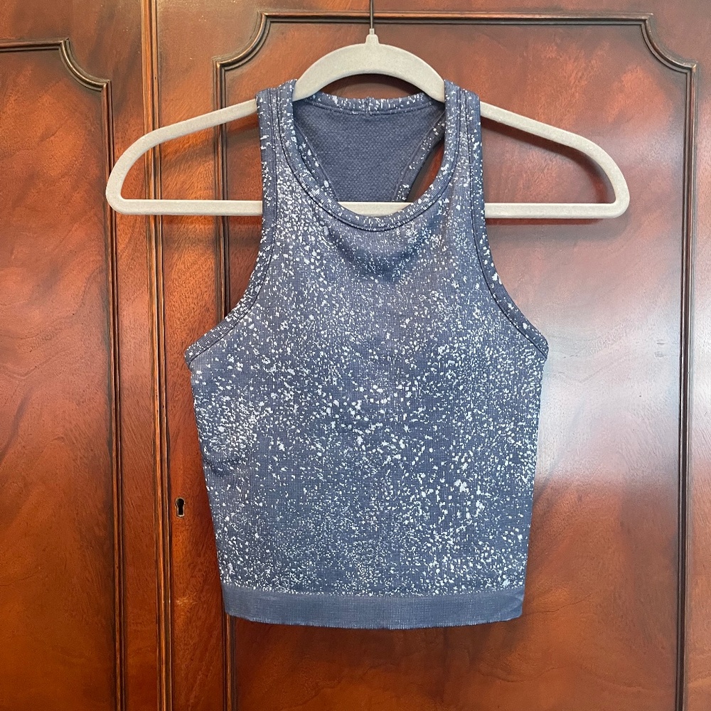 Lululemon Ebb to Street Razorback Cropped Tanktop - Distorted Noise Mineral - 4